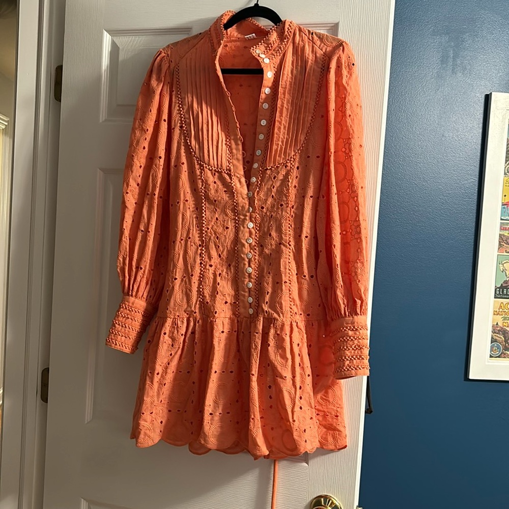Peach Eyelet Dress